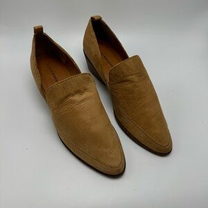 Lucky Brand Mahzan Leather Bootie Heeled Loafer Tan Brown Size 8.5 Pointed Toe